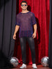 Glitter Mesh Sheer T Shirt for Men&