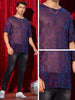 Glitter Mesh Sheer T Shirt for Men&