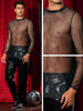 Glitter Mesh T Shirt for Men&