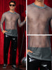 Glitter Mesh T Shirt for Men&