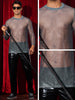 Glitter Mesh T Shirt for Men&