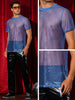 Glitter Mesh Sheer T Shirt for Men&