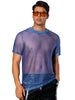 Glitter Mesh Sheer T Shirt for Men&