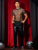 Glitter Mesh Sheer T Shirt for Men&