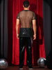 Glitter Mesh Sheer T Shirt for Men&