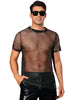 Glitter Mesh Sheer T Shirt for Men&