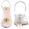 Rhinestone Clear Wedge Heel Sandal for Women