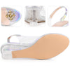 Rhinestone Clear Wedge Heel Sandal for Women