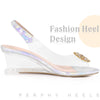 Rhinestone Clear Wedge Heel Sandal for Women