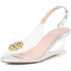 Rhinestone Clear Wedge Heel Sandal for Women