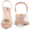 Rhinestone Clear Wedge Heel Sandal for Women