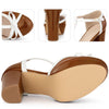 Platform Bow T Strap Chunky Heel Pumps for Women