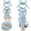 Lace Up Strappy Block Heel Sandals for Women