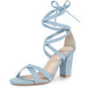 Lace Up Strappy Block Heel Sandals for Women
