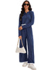 Onfers Two Piece Sets for Women Casual Cropped Half Button Hoodie Top Wide Leg Pants Ribbed Knit Tracksuit