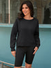 Onfers Cropped Sweatshirt for Women Crewneck Fleece Pullover Tops Oversized Hoodie Fashion Fall Outfits