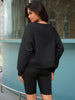 Onfers Cropped Sweatshirt for Women Crewneck Fleece Pullover Tops Oversized Hoodie Fashion Fall Outfits