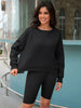 Onfers Cropped Sweatshirt for Women Crewneck Fleece Pullover Tops Oversized Hoodie Fashion Fall Outfits