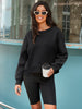 Onfers Cropped Sweatshirt for Women Crewneck Fleece Pullover Tops Oversized Hoodie Fashion Fall Outfits