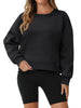 Onfers Cropped Sweatshirt for Women Crewneck Fleece Pullover Tops Oversized Hoodie Fashion Fall Outfits