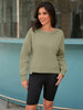 Onfers Cropped Sweatshirt for Women Crewneck Fleece Pullover Tops Oversized Hoodie Fashion Fall Outfits