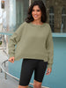 Onfers Cropped Sweatshirt for Women Crewneck Fleece Pullover Tops Oversized Hoodie Fashion Fall Outfits