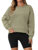 Onfers Cropped Sweatshirt for Women Crewneck Fleece Pullover Tops Oversized Hoodie Fashion Fall Outfits