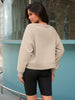 Onfers Cropped Sweatshirt for Women Crewneck Fleece Pullover Tops Oversized Hoodie Fashion Fall Outfits