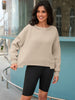 Onfers Cropped Sweatshirt for Women Crewneck Fleece Pullover Tops Oversized Hoodie Fashion Fall Outfits