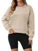 Onfers Cropped Sweatshirt for Women Crewneck Fleece Pullover Tops Oversized Hoodie Fashion Fall Outfits
