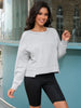 Onfers Cropped Sweatshirt for Women Crewneck Fleece Pullover Tops Oversized Hoodie Fashion Fall Outfits