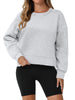Onfers Cropped Sweatshirt for Women Crewneck Fleece Pullover Tops Oversized Hoodie Fashion Fall Outfits