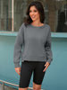 Onfers Cropped Sweatshirt for Women Crewneck Fleece Pullover Tops Oversized Hoodie Fashion Fall Outfits