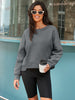Onfers Cropped Sweatshirt for Women Crewneck Fleece Pullover Tops Oversized Hoodie Fashion Fall Outfits