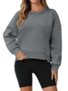 Onfers Cropped Sweatshirt for Women Crewneck Fleece Pullover Tops Oversized Hoodie Fashion Fall Outfits