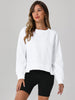 Onfers Cropped Sweatshirt for Women Crewneck Fleece Pullover Tops Oversized Hoodie Fashion Fall Outfits