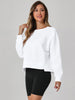 Onfers Cropped Sweatshirt for Women Crewneck Fleece Pullover Tops Oversized Hoodie Fashion Fall Outfits