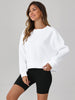 Onfers Cropped Sweatshirt for Women Crewneck Fleece Pullover Tops Oversized Hoodie Fashion Fall Outfits