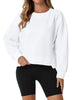 Onfers Cropped Sweatshirt for Women Crewneck Fleece Pullover Tops Oversized Hoodie Fashion Fall Outfits