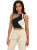 Onfers Color Block Tank Top for Women Summer Ribbed Sleeveless Crop Basic Going Out Tops