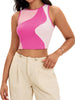 Onfers Color Block Tank Top for Women Summer Ribbed Sleeveless Crop Basic Going Out Tops