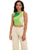 Onfers Color Block Tank Top for Women Summer Ribbed Sleeveless Crop Basic Going Out Tops