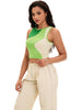 Onfers Color Block Tank Top for Women Summer Ribbed Sleeveless Crop Basic Going Out Tops
