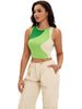 Onfers Color Block Tank Top for Women Summer Ribbed Sleeveless Crop Basic Going Out Tops