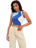 Onfers Color Block Tank Top for Women Summer Ribbed Sleeveless Crop Basic Going Out Tops
