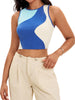 Onfers Color Block Tank Top for Women Summer Ribbed Sleeveless Crop Basic Going Out Tops