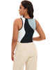 Onfers Color Block Tank Top for Women Summer Ribbed Sleeveless Crop Basic Going Out Tops