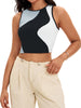 Onfers Color Block Tank Top for Women Summer Ribbed Sleeveless Crop Basic Going Out Tops
