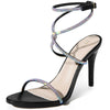Crystal Crisscross Stiletto Heel Sandals for Women