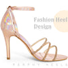 Rhinestone Ankle Strap Stiletto Heel Sandals for Women